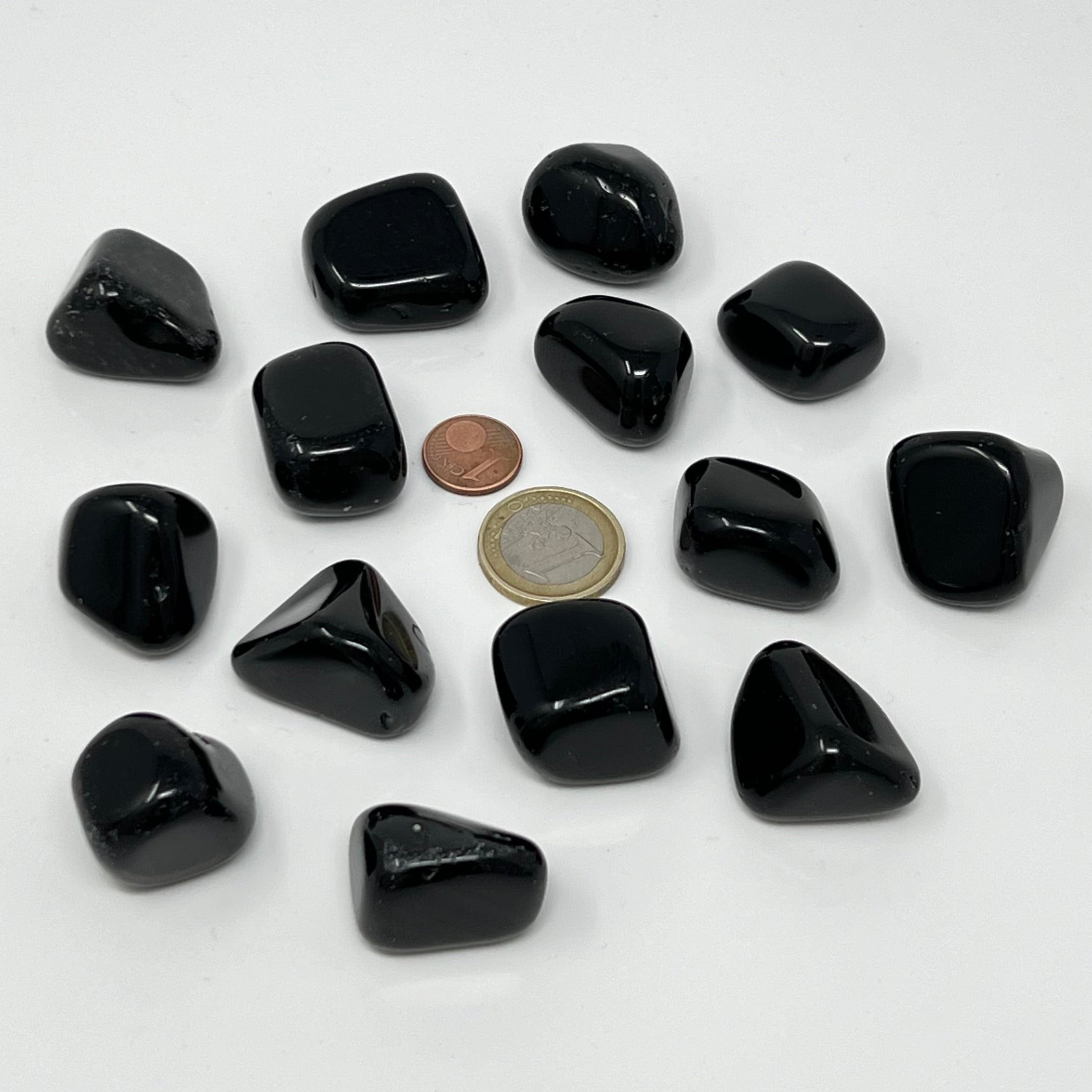 Schwarzer Obsidian - Trommelstein - Größe 2-3 cm