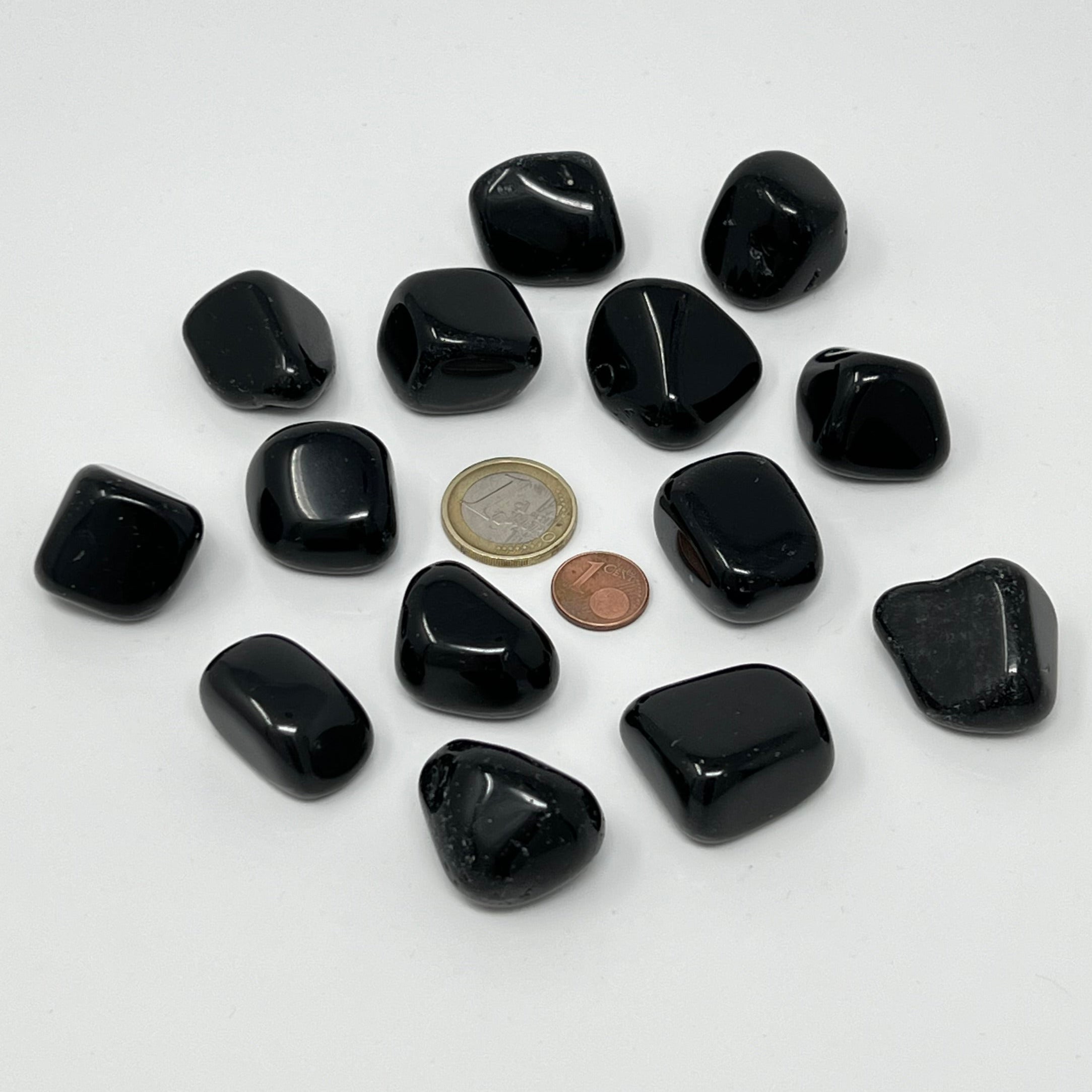 Schwarzer Obsidian - Trommelstein - Größe 2-3 cm