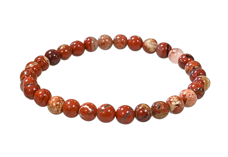 Roter Jaspis - AB Qualität - Perlenarmband 6-7 mm