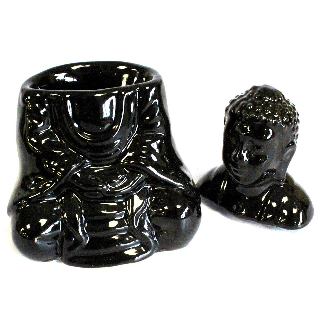 Sitzender Schwarzer Buddha Duftlampe