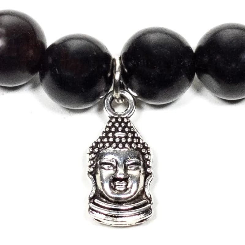 Mala/Armband Holz schwarz elastisch mit Buddha