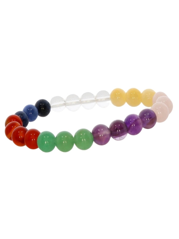 Multicolor Typ 1 Edelsteinarmband - Kugel ø 8 mm - auf Elastikband Länge ca. 19 cm