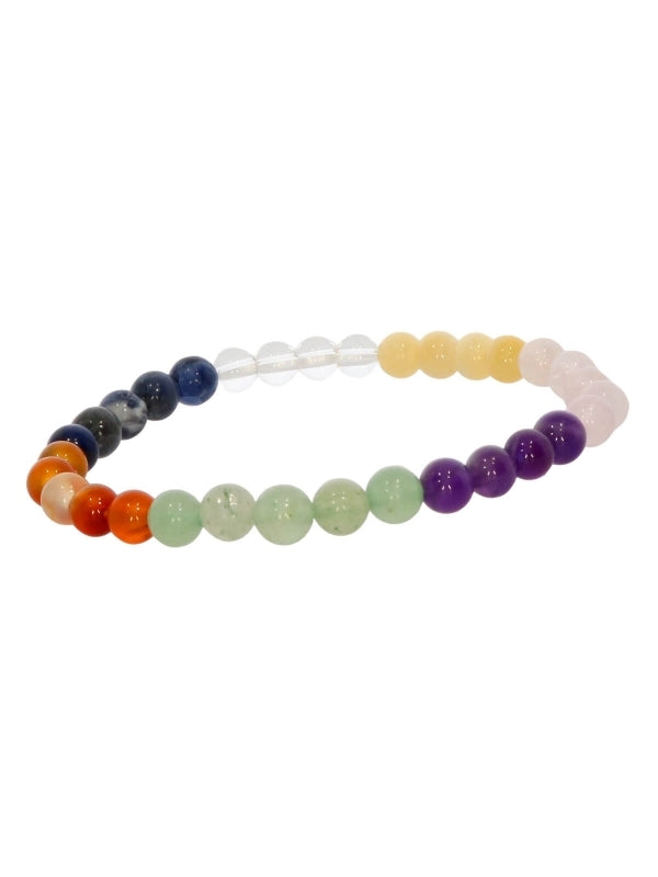 Multicolor Typ 1 Edelsteinarmband - Kugel ø 6 mm - auf Elastikband Länge ca. 19 cm