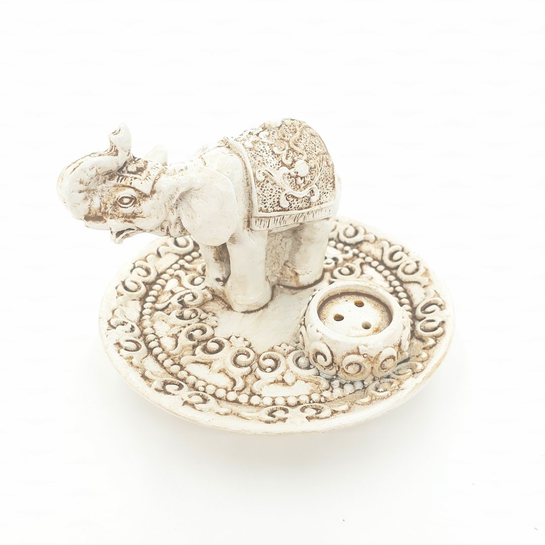 Räucherstäbchenhalter weißer Elefant aus Porzellan